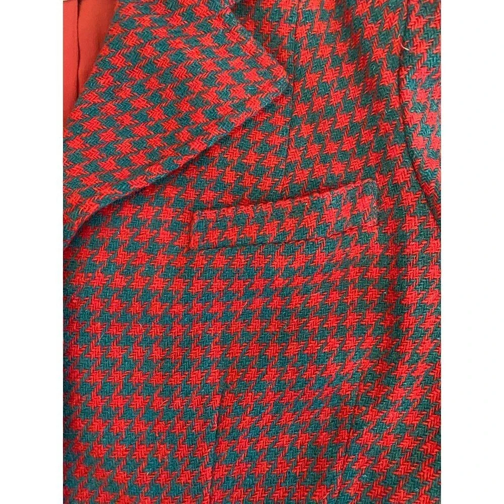 Vintage‎ Aimee Winnetka Blazer Red Black Houndstooth Size S/M